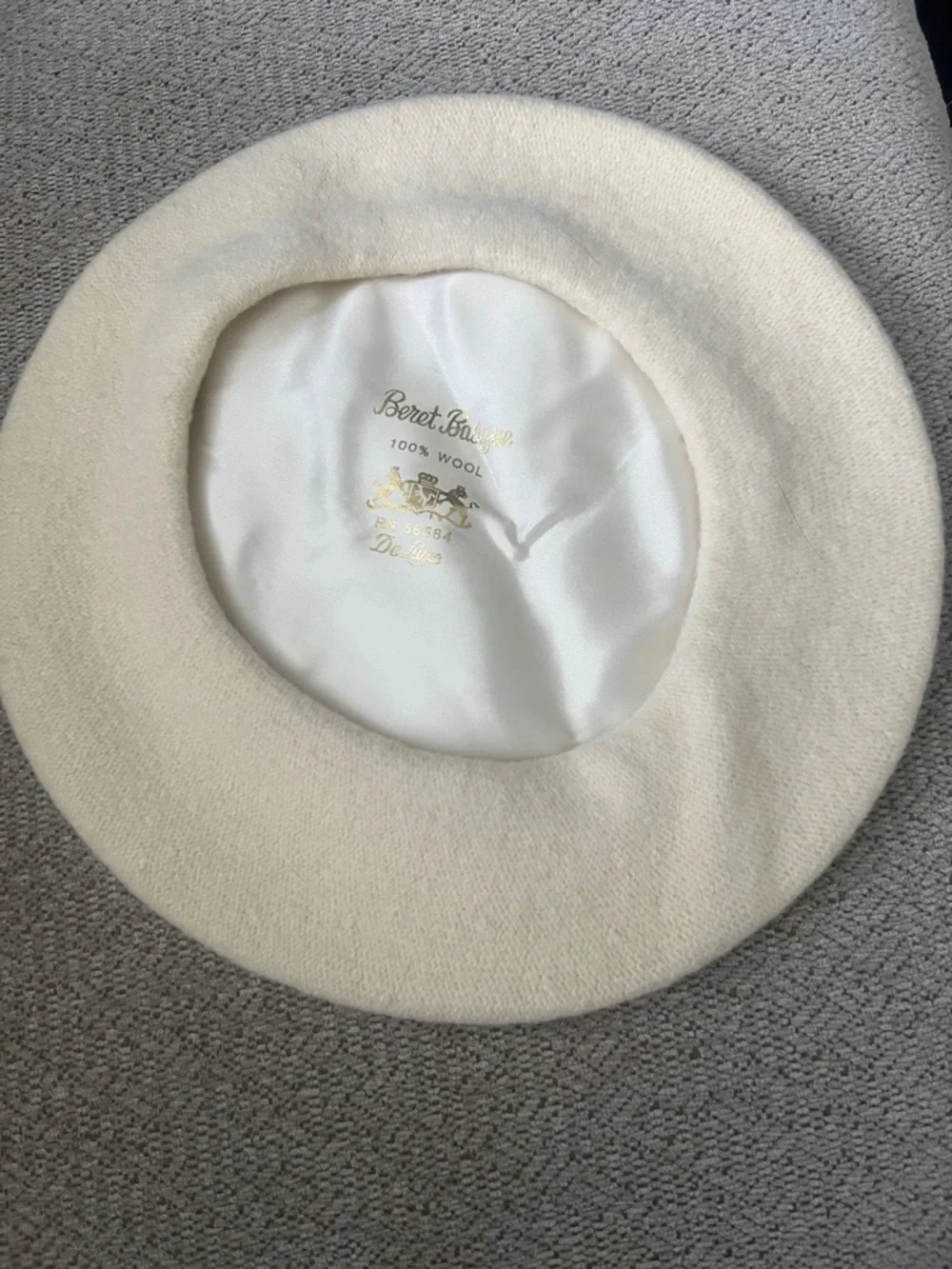Beret Basque De-Luxe 100% Wool Hat Classic French Style White Satin Lined